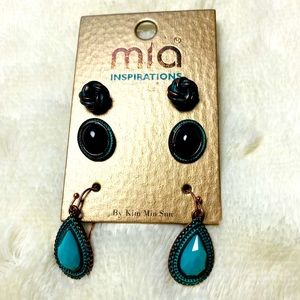 4 for $25 Turquoise Studded Bohemian Earrings Set